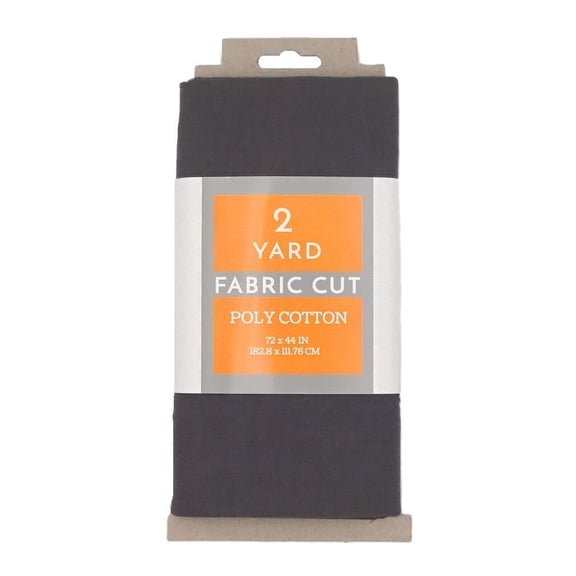 Shason Textile 2 Yard Cut Poly Cotton Fabric, Charcoal, 44" Wide for Craft & Quilting Projects