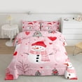 thumbnail image 2 of Homewish Cute Snowman Snowflakes Full Size Comforter Sets 3-Piece for Female Men Adults,Xmas Christmas Festival Bedding Comforter Set,Happy New Year Lightweight Bedding Sets,Microfiber Bedroom Decor, 2 of 8