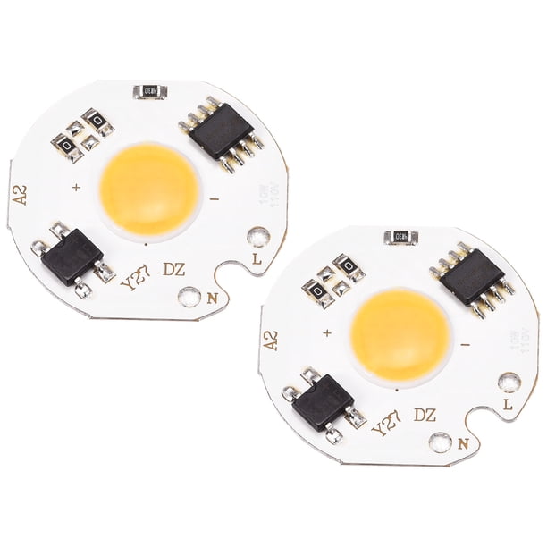 Bombilla LED Uxcell 110V 10W Blanco Cálido 3000-3200K Módulo de Lámpara de Proyector de Alta Potencia Placa de Aluminio 2 Paquete