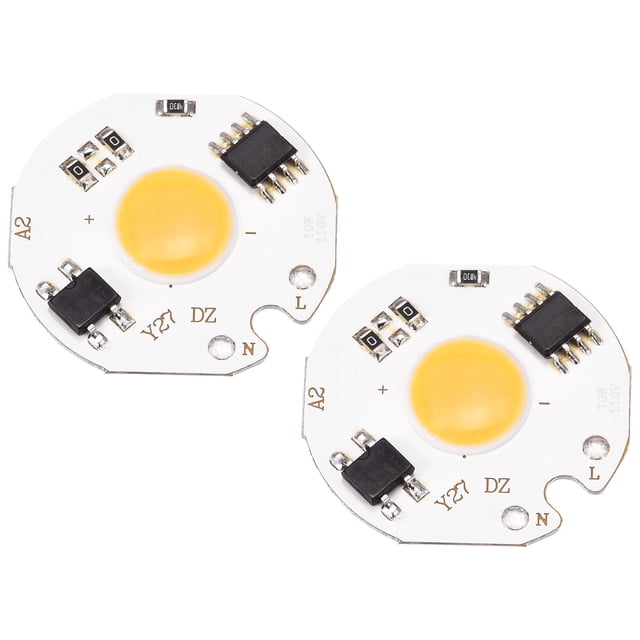 Bombilla LED Uxcell 110V 10W Blanco Cálido 3000-3200K Módulo de Lámpara de Proyector de Alta Potencia Placa de Aluminio 2 Paquete