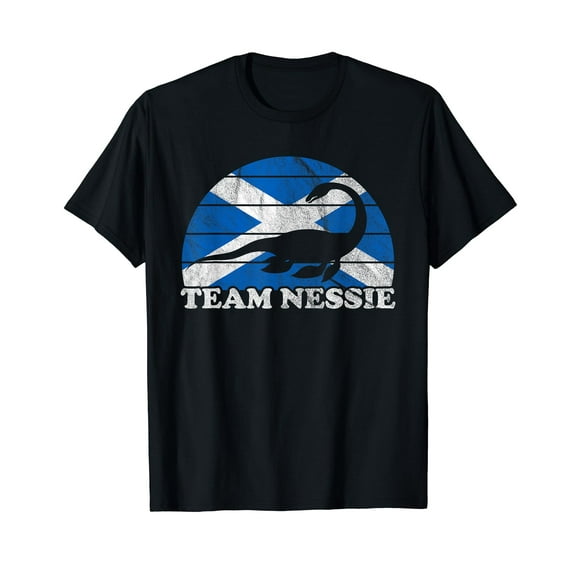 Team Nessie - Loch Ness Monster Retro Scotland Flag T-Shirt
