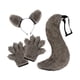 thumbnail image 2 of Conjunto de orejas y cola de lobo para disfrazarse de adorables fiestas temáticas, cosplay de animales para las vacaciones. Gris, 2 of 9