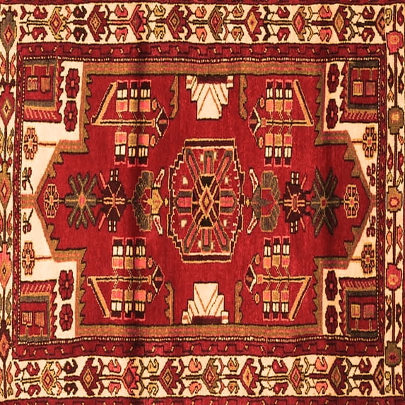 Ahgly Company Indoor Square Persian Orange Traditional Area Rugs, 8' Square