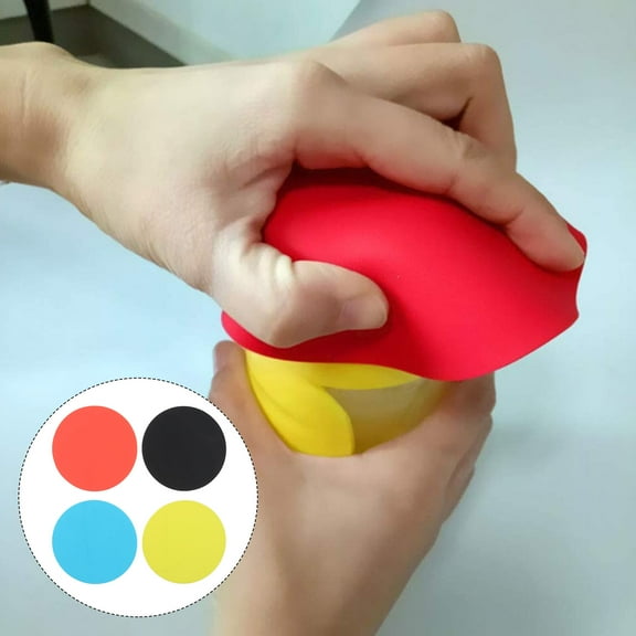 Beaupretty 4Pcs Silicone Bottle Opener Pads Non Slip Kitchen Gadget Assorted Colors