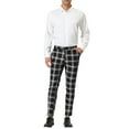 thumbnail image 2 of Lars Amadeus Men's Plaid Dress Pants Classic Slim Fit Chino Business Trousers, 2 of 6