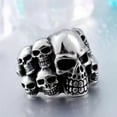 thumbnail image 2 of K-KED Mens Gothic Goth Punk Biker Skull Ring for Men Stainless Steel Size 7-13-9, 2 of 6