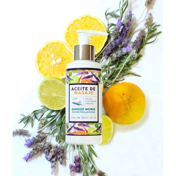 Aceite para Masajes 138ml con Lavanda, naranja y té limón | Relajación, Hidratación y Aromaterapia Natural