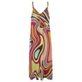 thumbnail image 4 of 70s Retro Abstract Liquid Swirl Pattern Sleeveless Dress Long dress Casual dresses, 4 of 4