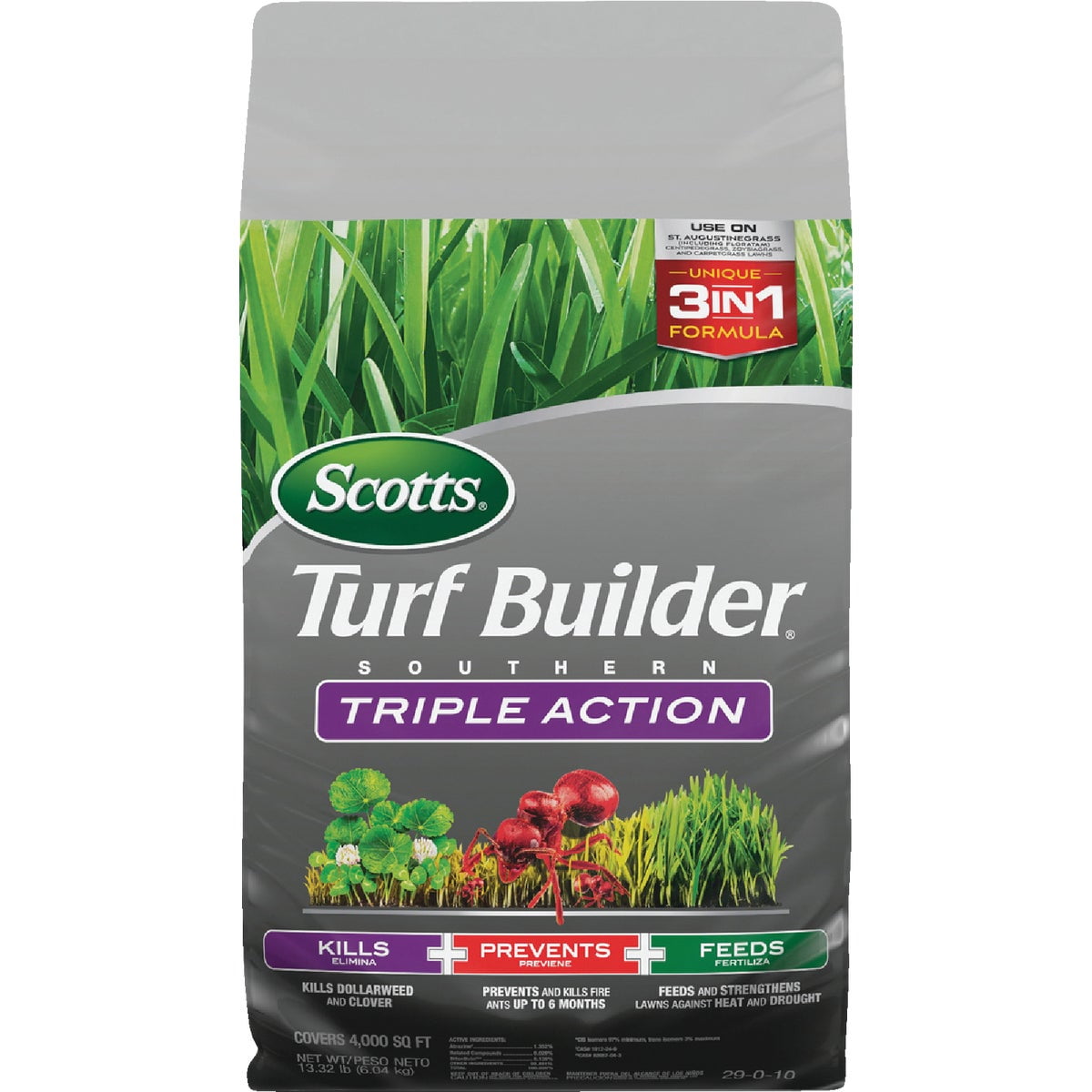 Scotts Co. Scotts Turf Builder Southern Triple Action Lawn Fertilizer With Weed Killer - Single Pack
