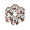 thumbnail image 7 of 15 Inch Round Placemats Set of 6, Grey Christmas Non Slip Heat Insulation PP Table Mats, Snowman Xmas Tree Ball Snowflake Winter Washable Place Mats for Kitchen Dining Party Table Decor, 7 of 7
