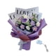 thumbnail image 2 of Ramo de flores de ganchillo, flores artificiales para decoración del hogar, arreglos florales para fiestas Púrpura, 2 of 9