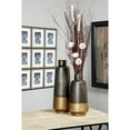 thumbnail image 2 of DecMode 20", 15"H Dark Gray Metal Vase with Gold Base, Set of 2, 2 of 7