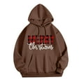 thumbnail image 3 of Merry Christmas Hoodies for Women 2025 Fall Winter Long Sleeve Graphic Hooded Sweatshirt with Pockets Pullover Tops, 3 of 5