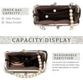 thumbnail image 4 of Women's Luxury Full Rhinestone Shoulder Bag Noble Kiss Lock Crystal Crossbody Clutch Bag Pearl Beaded Chain, 4 of 7