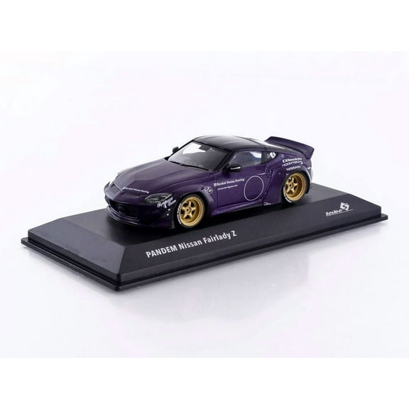 2022 Nissan Pandem Fairlady Z RHD (Right Hand Drive) Purple Metallic with Black Top 1/43 Diecast Model Car by Solido