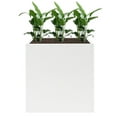 thumbnail image 4 of Tall Metal Planter Box for Outdoor/Indoor Use, 24*10*24 Inches Large Rectangular Flowerpot With Practical Tool, Free Standing for Office and Gardens (White), 4 of 16