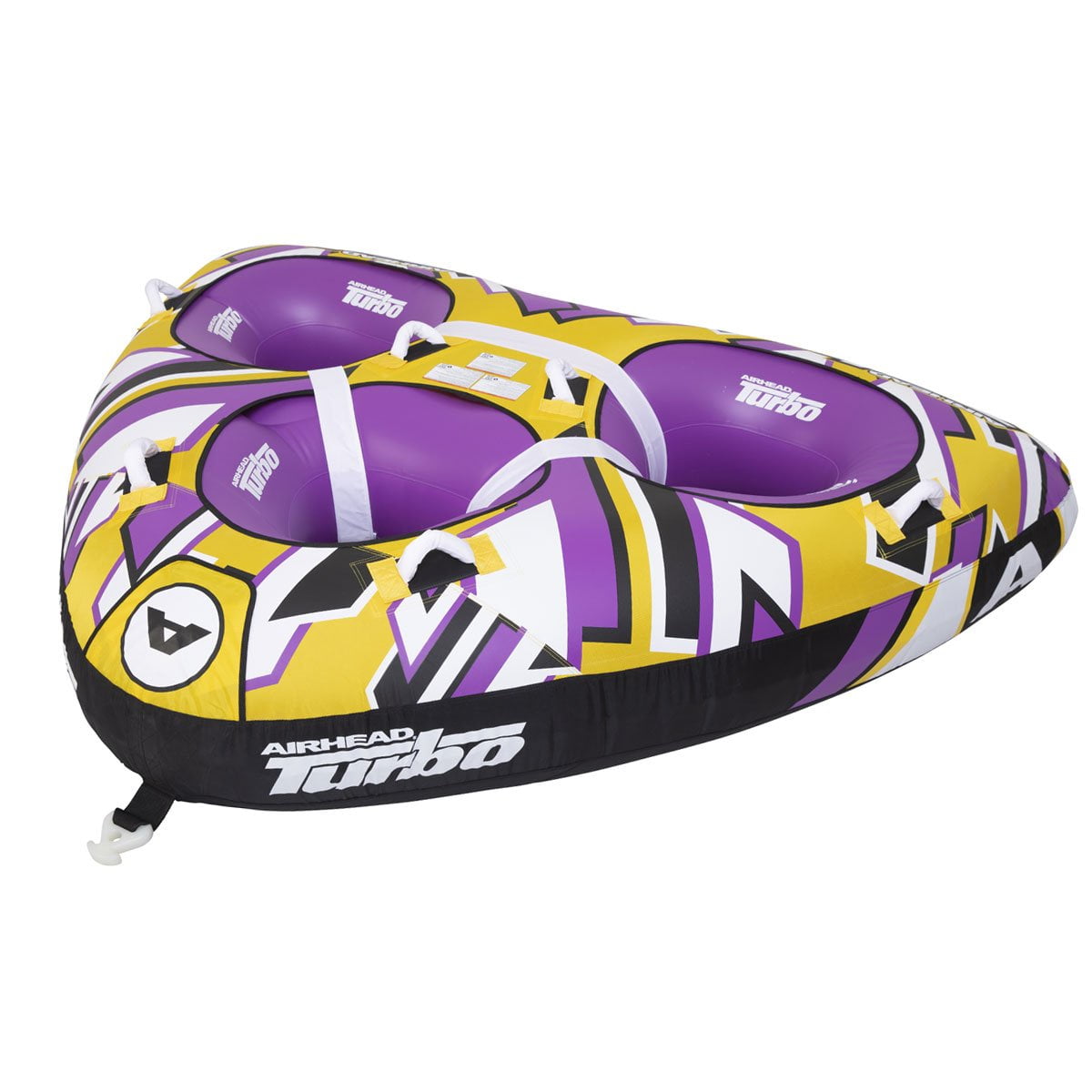 Used AIRHEAD Turbo Blast Inflatable Double Rider Towable Lake Boat Water Tube 