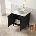 thumbnail image 2 of 24" Durable Compact Freestanding Cabinet, Bathroom Storage Unit with Soft Close Door, Modern Small Bathroom Vanity with Ceramic Sink for Bathroom, Black,Carrara White,Stone White, 2 of 7
