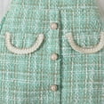 thumbnail image 7 of Girl Outfits Long Sleeve Puff Sleeve Ribbed Tops Button Plaid Skirts 2Pcs Princess Set New Born Clothes Baby Girl Mint Green 5 Years-6 Years, 7 of 7