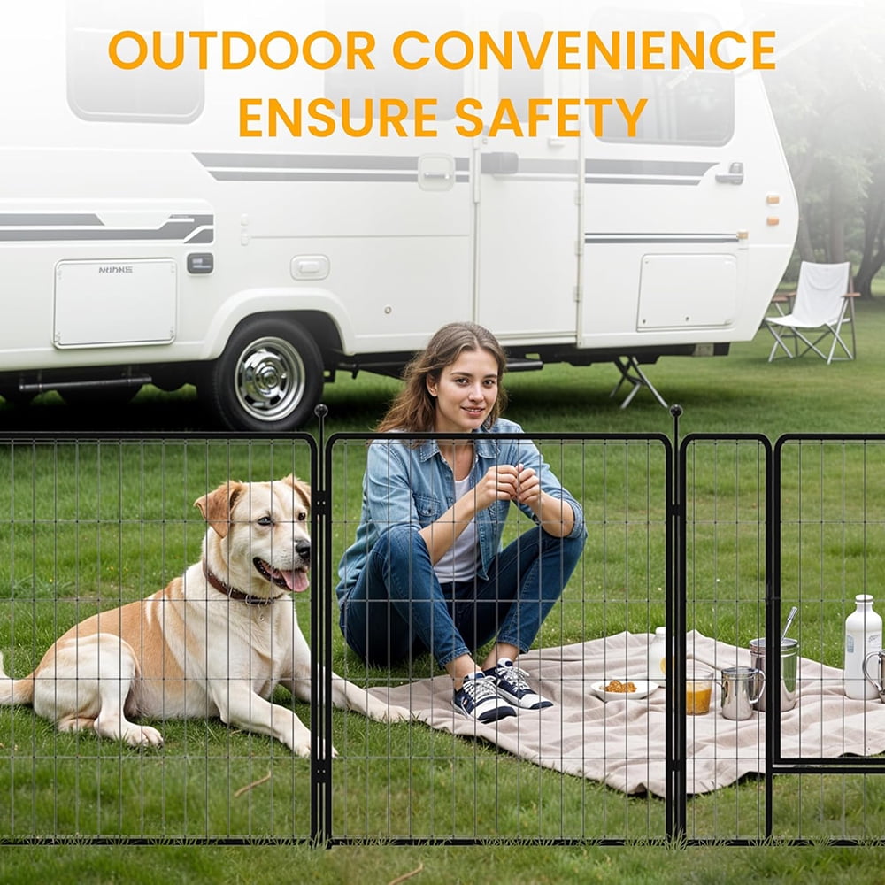 Dog Playpen,32" Height 32 Panels Portable Outdoor Dog Fence, Dog Playpen for Large/Medium/Small Dogs, Dog Fences for The Yard,with Doors Foldable Metal (32 inch, 32 Panels)