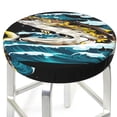 thumbnail image 3 of Kdxio green salmon fish Stool Covers Round,Stretch Round Bar Stool Covers Washable Bar Stool Cushion Slipcover for 12-15 Inch Chair-14 inch, 3 of 7