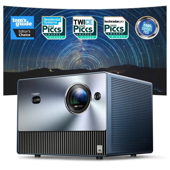 Restored Hisense C1 4K UHD Triple Color RGB Laser Portable Mini Projector, up to 300", Vidd OS, Dolby Vision HDR10, 110% BT.2020 Color Gamut, 20w JBL Sound, Netflix, Auto Keystone Correction, MEMC (Refurbished)