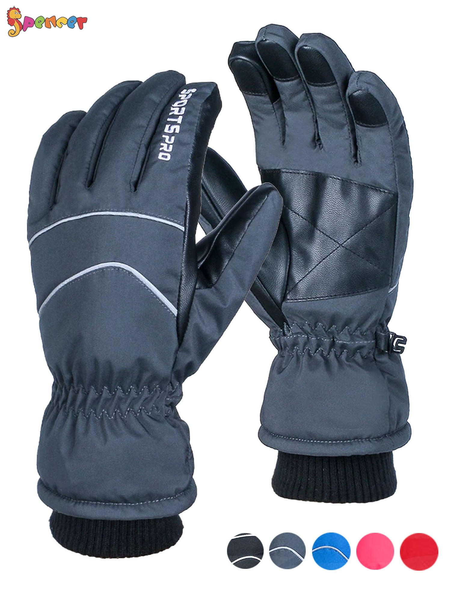 Spencer Ski & Snow Gloves for Men Women, Waterproof Winter Touchscreen