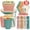 Mixed colors, variant on 53pcs  Wheat Straw Dinnerware Set, Portable Bowls, Cups, Plates with Sauce Dish and Salad Bowl, Creative Vertical Stripe Camping Tableware