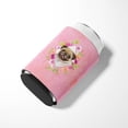 thumbnail image 3 of Fawn Pug Pink Flowers Can or Bottle Hugger, 3 of 5