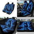 thumbnail image 2 of Renewold Wolf Lightning Blue 14 PCS Car Seat Cover Set, with Steering Wheel Seat Belt Covers Waste Bin Center Console Pad Rear View Mirror Cover Handbrake Cover Set Coasters Auto Accessories, 2 of 7