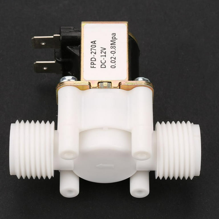 12V N/C Normally Closed Water, electrovanne 12v eau magnetventil wasser 12v  1 2 zoll Inlet Valve, Quick Insert Electric Water Solenoid Valve for Pure