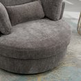 thumbnail image 6 of Aukfa 42" Oversized Swivel Accent Chair w/ Lumbar Pillow, Living Room Barrel Chair Read Chair, Gray, 6 of 8