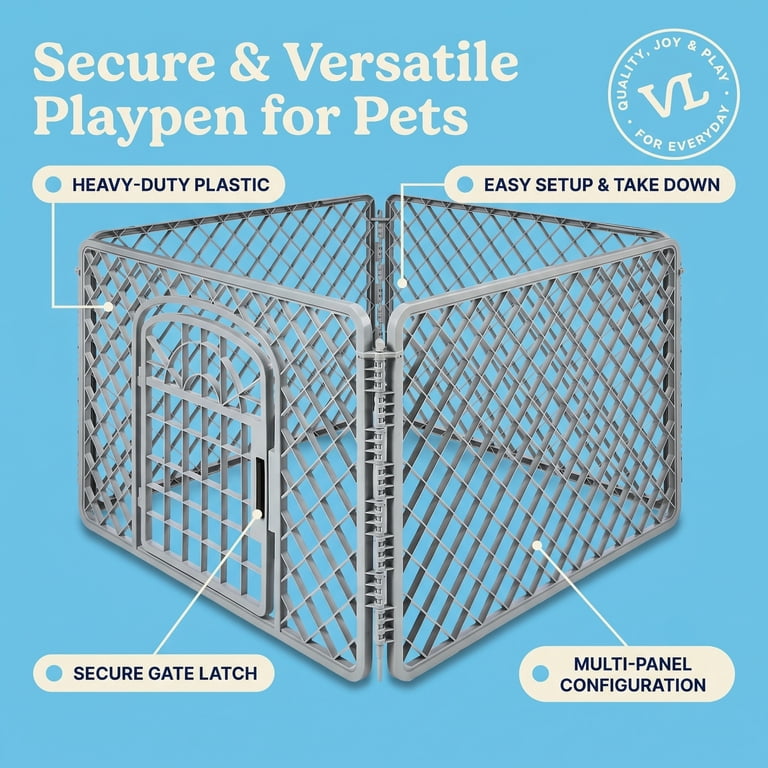 Vibrant Life 4-Panel Plastic Playpen, 24" Tall photo 5