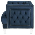 thumbnail image 4 of ACME Ansario Chaise Rembourrée en Velours Capitonné avec Garniture Cloutée Bleue, 4 of 7