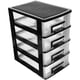 thumbnail image 3 of Cajonera transparente de cuatro capas (1 x 15,2 x 25,2 cm), organizador de cajones transparente, mueble de almacenamiento, caja para maquillaje, utensilios de cocina, joyas y otros artículos | Negro, 3 of 7