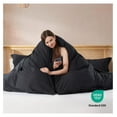 thumbnail image 3 of Black Duvet Cover King Size - Soft Double Brushed King Duvet Cover Set, 3 Piece, with Button Closure, 1 Duvet Cover 104x90 inches and 2 Pillow Shams, 3 of 9