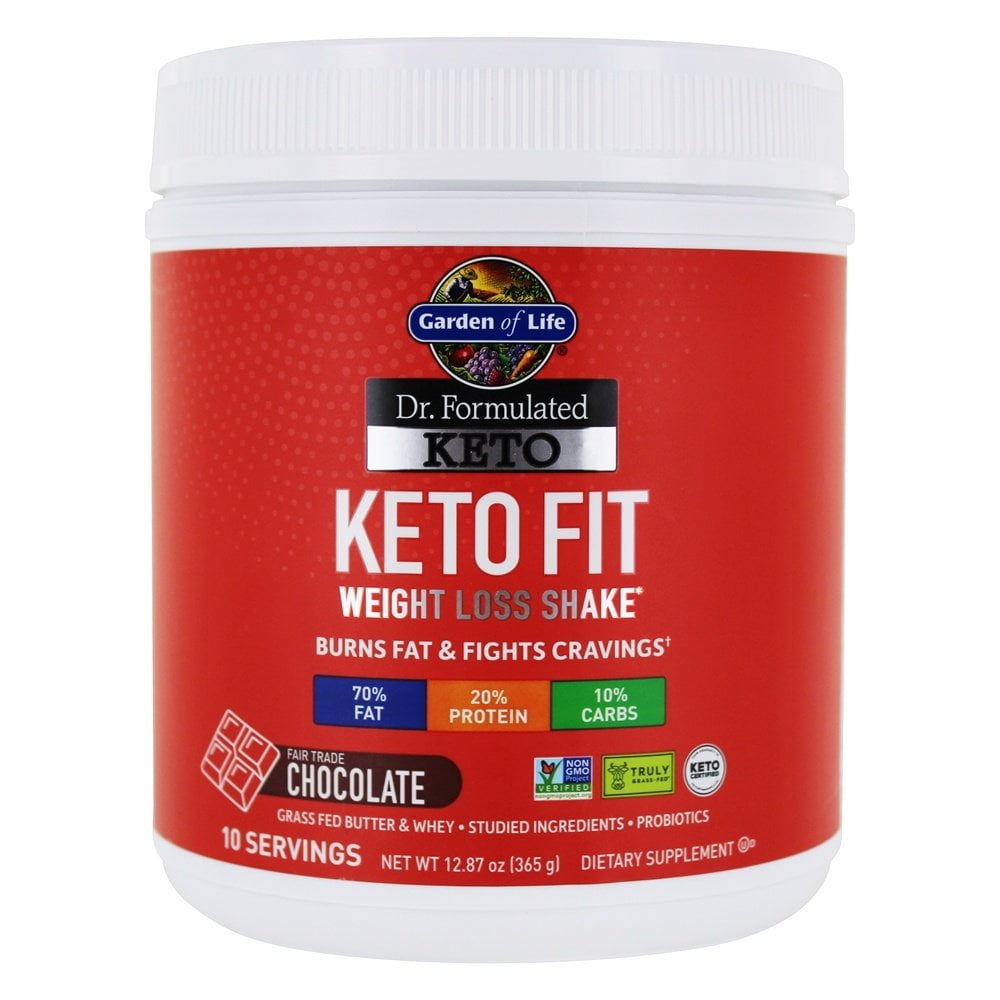 Garden of Life Dr. Formulated Keto Fit Weight Loss Shake Powder 10 Servings Fair Trade