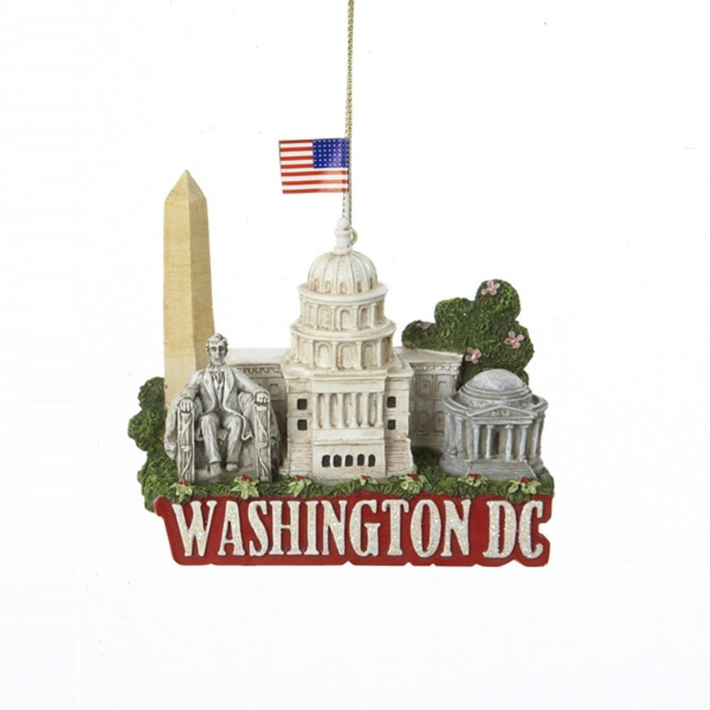3.25" Glittered US City Travel Washington DC Christmas Ornament