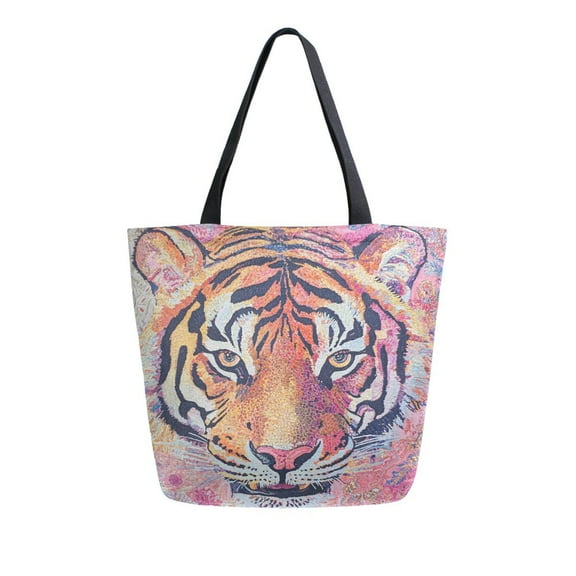 DIXRUYEE Tote Bag Women Weekender Travel Bag Shoulder Handbag Vibrant Tiger Majesty Printed