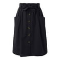 thumbnail image 4 of Women's High Waist Pleated Midi Skirt - A-Line with Pockets, Brocade Material for Work & Casual Occasions, 4 of 4