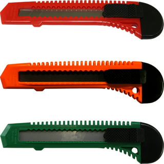 5 Pack] EcoQuality Red Utility Knife Retractable Box Cutter for