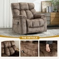 thumbnail image 6 of Bonzy Home Oversized Swivel Rocker Recliner with Massage & Heat, Reclining Glider Chair – Soft Breathable Fabric for Living Room & Bedroom, Camel, 6 of 7