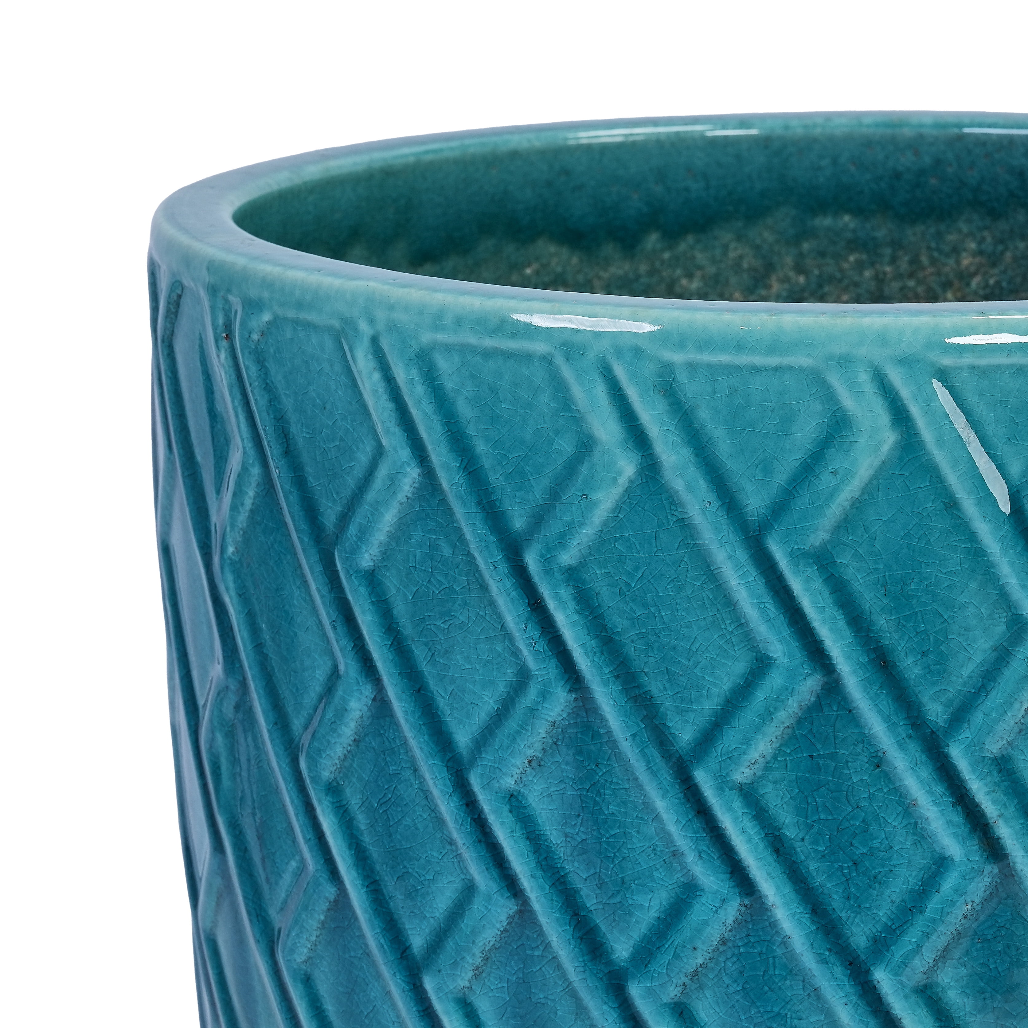 MAYEERTY 1 Pack Ceramic Planter Pot, Planter for Indoor Outdoor Patio, Garden, Cyan