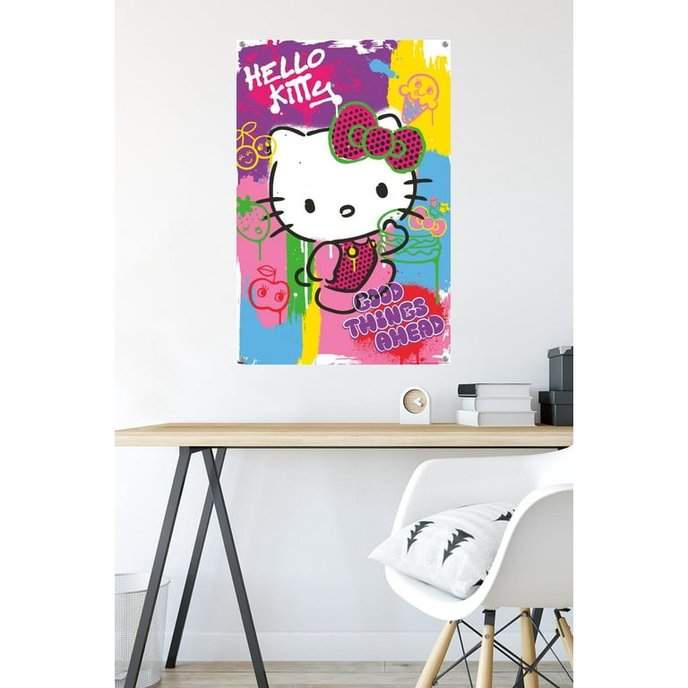 Hello Kitty - Teacup Wall Poster, 22.375 x 34, Framed 
