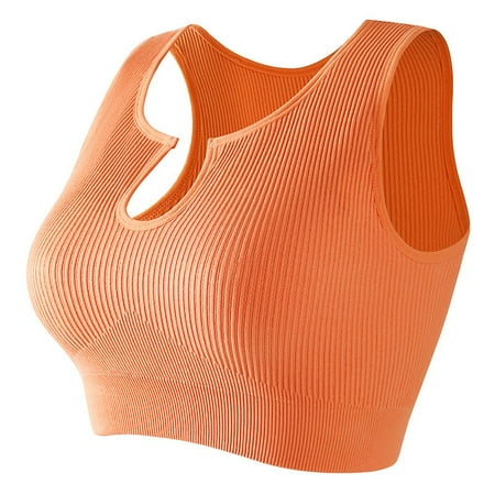 

ALSLIAO Sports Underwear Shockproof Running Gather Fitness Yoga Bra Wear Sports Vest Set Ab03Orange L：62.5-75kg