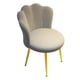 thumbnail image 4 of Silla de tocador con patas doradas, respaldo curvo suave, silla de maquillaje de lujo ligera, silla decorativa para cafetería, dormitorio, salón y Gris, 4 of 8