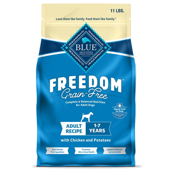 Blue Buffalo Freedom Grain-Free Natural Adult Dry Dog Food, Chicken & Potatoes, 11-lb. Bag