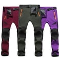 thumbnail image 4 of Pantalones de gran tamaño para hombres y mujeres, impermeables, resistentes al viento, para otoño e invierno, para deportes al aire libre, senderismo, pantalones largos de esquí gruesos de polar, 4 of 4