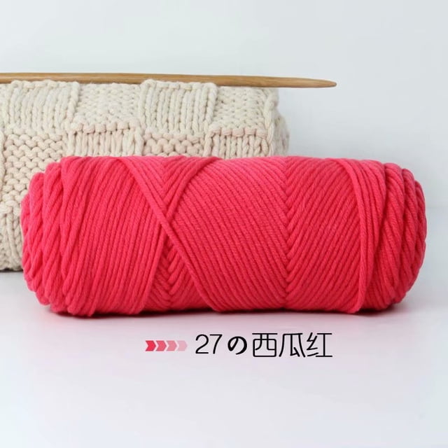 Xiao Hua Hilo de lana para tejer y hacer crochet - Hilo premium teñido a mano, 100 g - Hilo de lana lujoso, suave y duradero, color rojo sandía