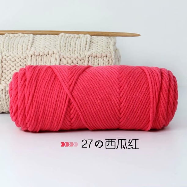 Xiao Hua Hilo de lana para tejer y hacer crochet - Hilo premium teñido a mano, 100 g - Hilo de lana lujoso, suave y duradero, color rojo sandía